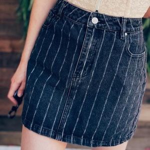 PACSUN black striped denim skirt